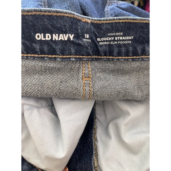 Old Navy Jeans Womens Size 18 Petite High Rise Slouchy Straight Secret Pockets - Picture 7 of 7